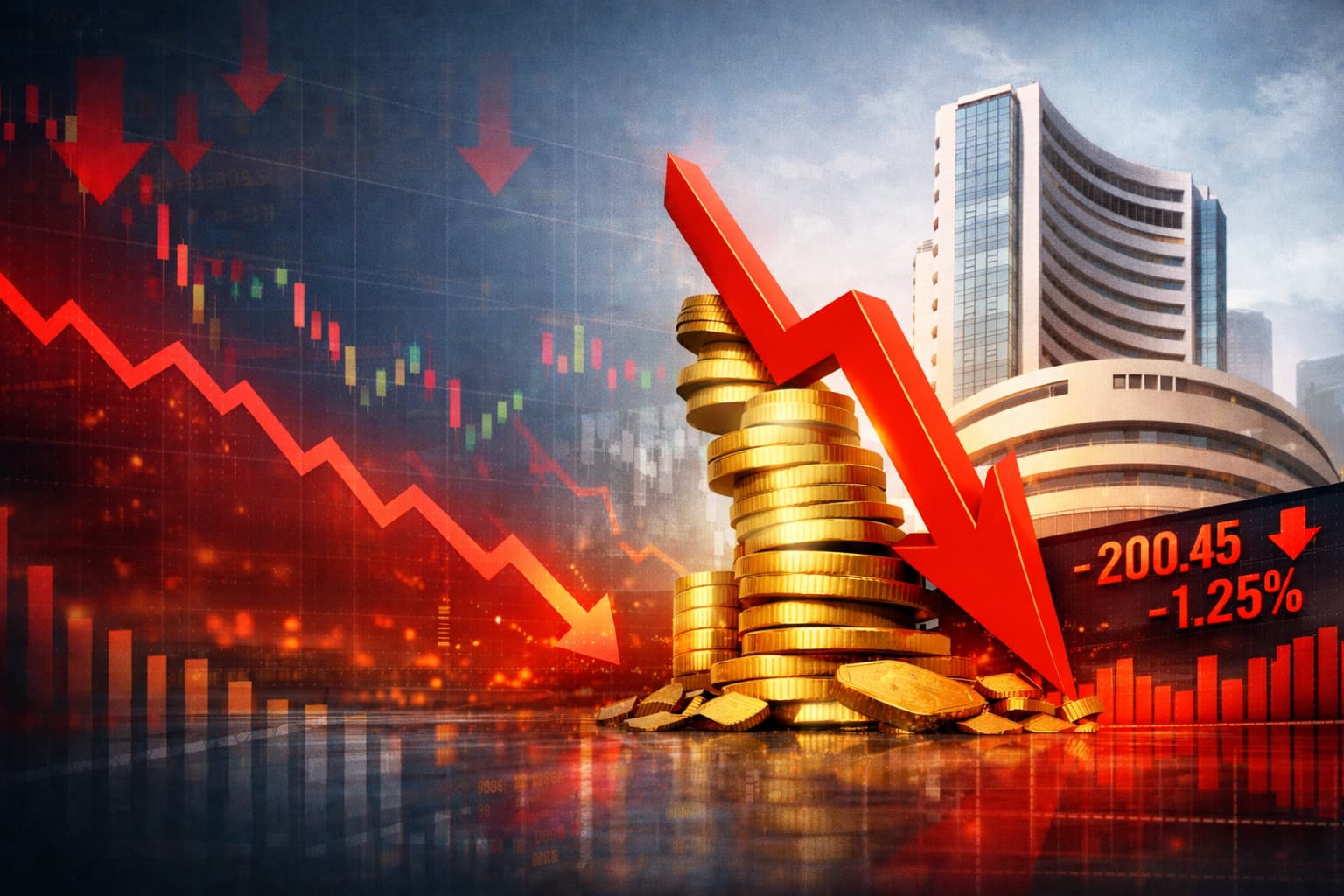 Stock market downturn at BSE