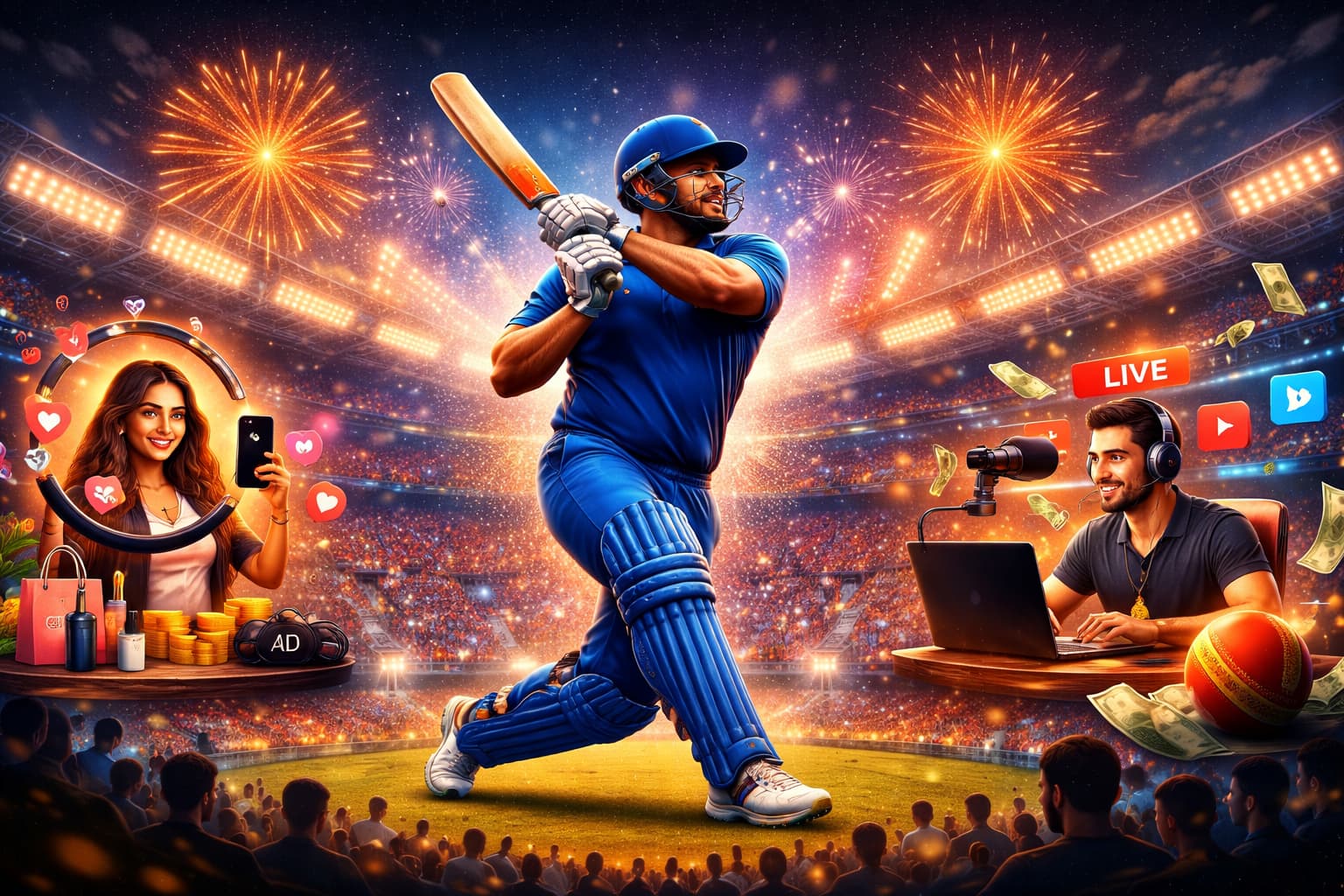 Vibrant IPL influencer moments at night