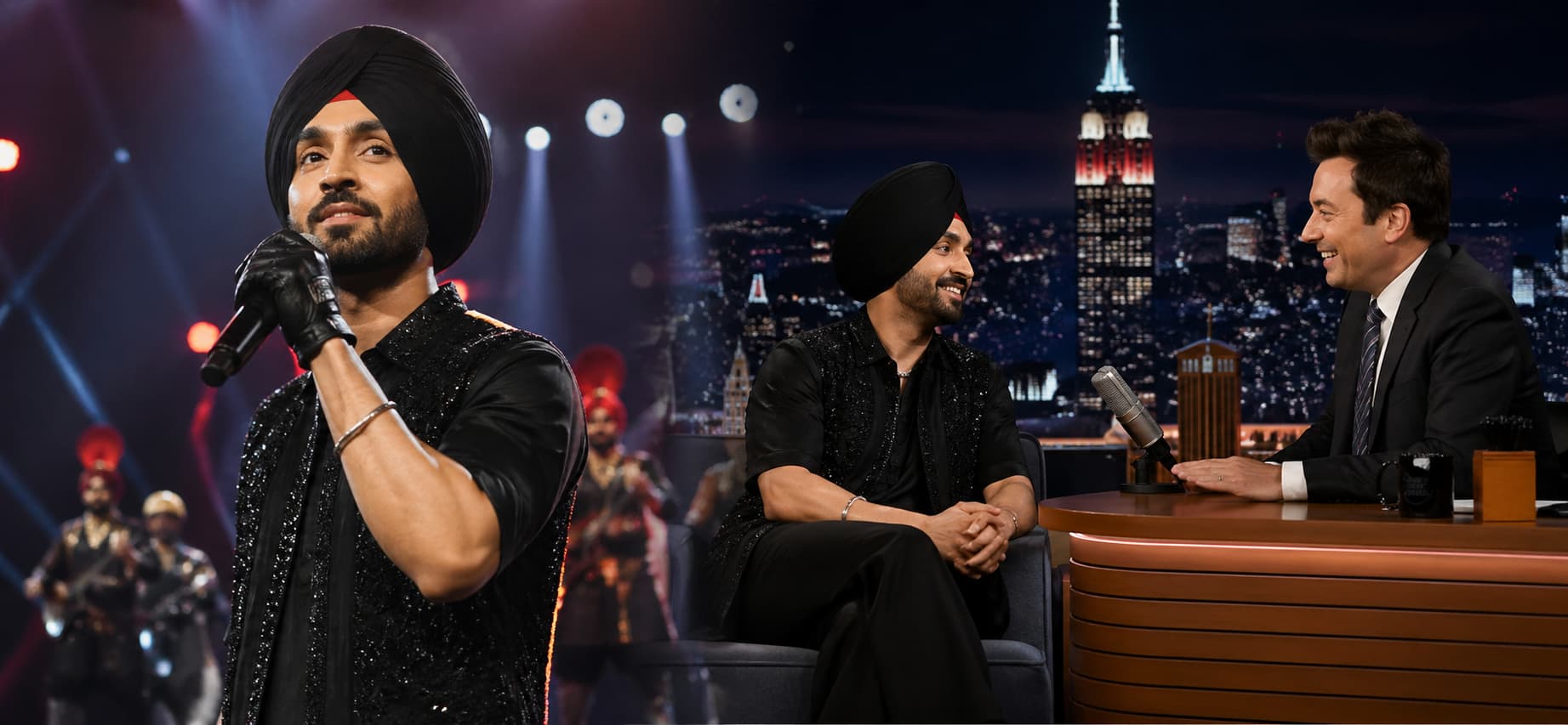Late-night show with musical performance