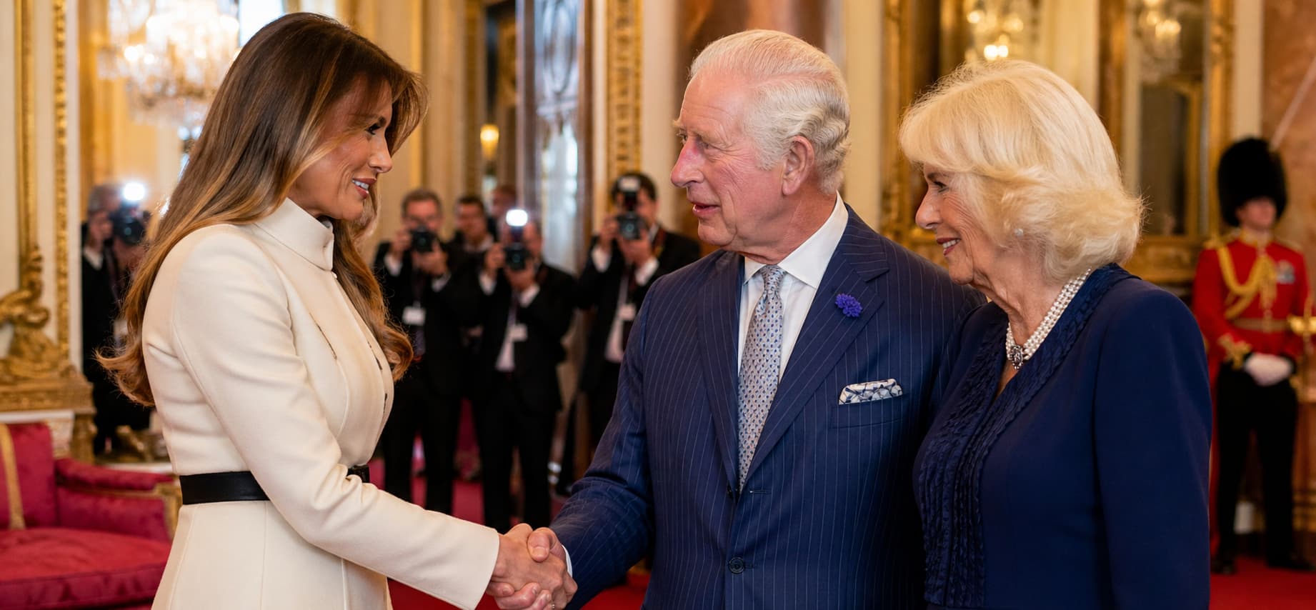 Melania Trump Meets King Charles and Queen Camilla,