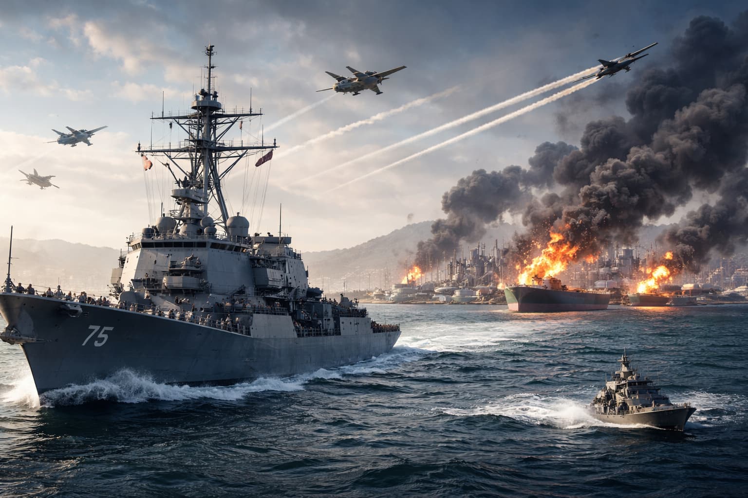 Naval blockade near Hormuz Strait
