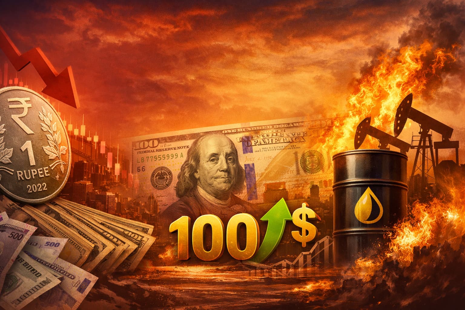Rupee decline amid oil crisis